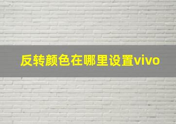 反转颜色在哪里设置vivo