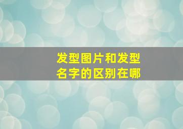 发型图片和发型名字的区别在哪