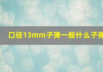 口径13mm子弹一般什么子弹