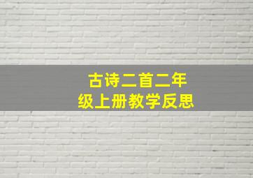 古诗二首二年级上册教学反思