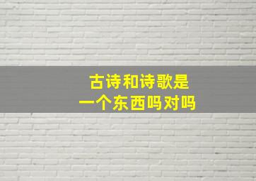 古诗和诗歌是一个东西吗对吗