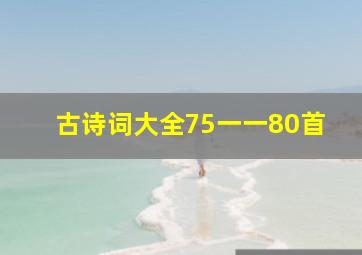 古诗词大全75一一80首