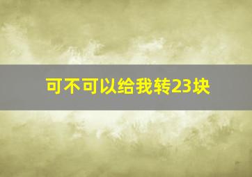 可不可以给我转23块