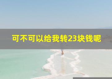 可不可以给我转23块钱呢