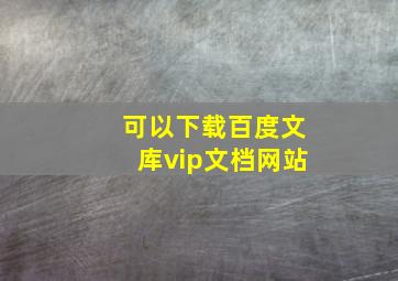 可以下载百度文库vip文档网站