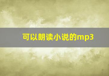 可以朗读小说的mp3