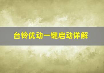 台铃优动一键启动详解