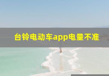 台铃电动车app电量不准