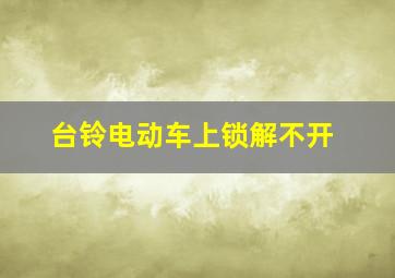 台铃电动车上锁解不开