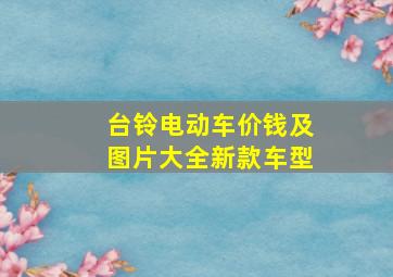 台铃电动车价钱及图片大全新款车型