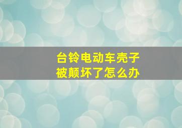 台铃电动车壳子被颠坏了怎么办