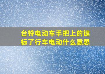 台铃电动车手把上的键标了行车电动什么意思