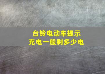 台铃电动车提示充电一般剩多少电