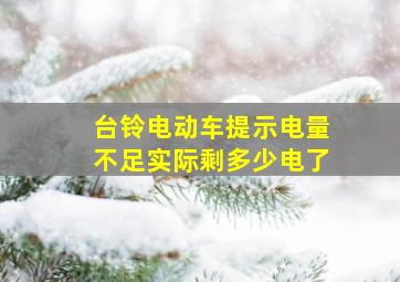 台铃电动车提示电量不足实际剩多少电了