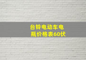 台铃电动车电瓶价格表60伏