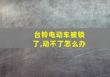 台铃电动车被锁了,动不了怎么办