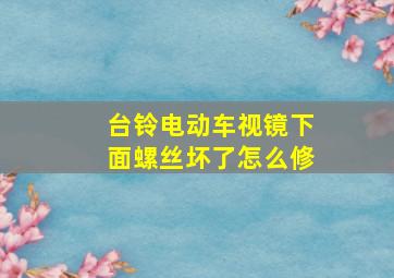 台铃电动车视镜下面螺丝坏了怎么修