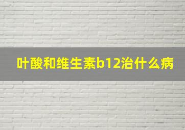 叶酸和维生素b12治什么病