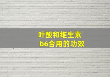 叶酸和维生素b6合用的功效