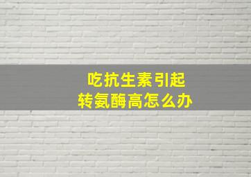 吃抗生素引起转氨酶高怎么办