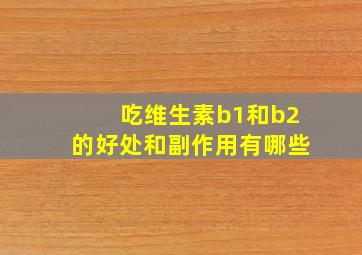 吃维生素b1和b2的好处和副作用有哪些