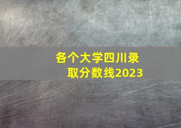 各个大学四川录取分数线2023