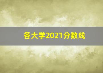 各大学2021分数线