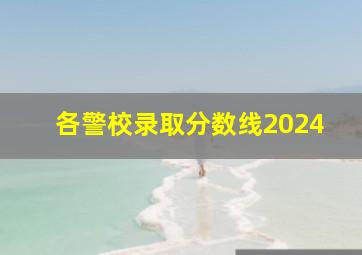 各警校录取分数线2024