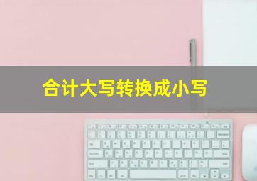 合计大写转换成小写