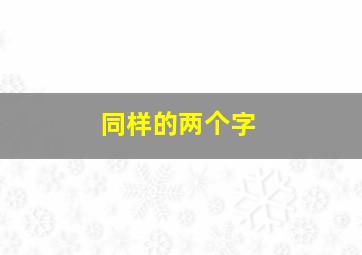 同样的两个字