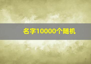 名字10000个随机