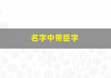 名字中带臣字