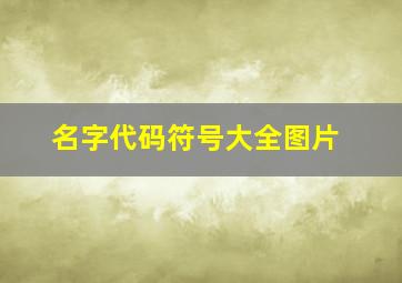 名字代码符号大全图片