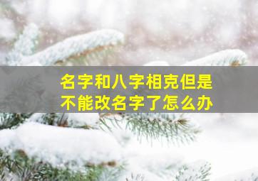 名字和八字相克但是不能改名字了怎么办