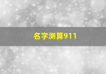 名字测算911