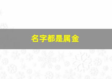 名字都是属金