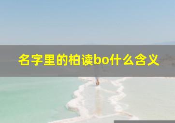 名字里的柏读bo什么含义