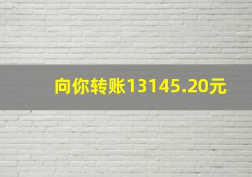 向你转账13145.20元