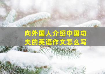 向外国人介绍中国功夫的英语作文怎么写