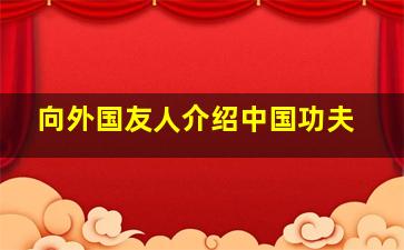 向外国友人介绍中国功夫