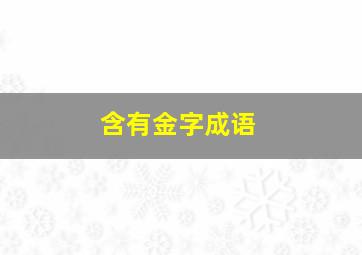 含有金字成语