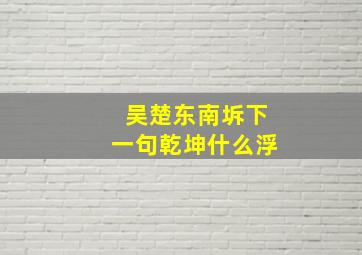 吴楚东南坼下一句乾坤什么浮