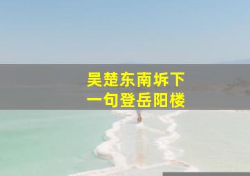 吴楚东南坼下一句登岳阳楼