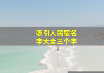 吸引人民宿名字大全三个字