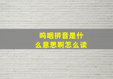 呜咽拼音是什么意思啊怎么读