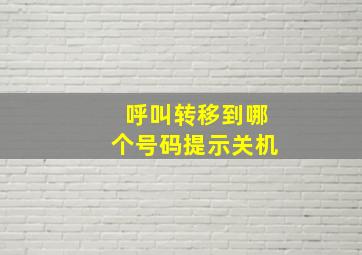 呼叫转移到哪个号码提示关机