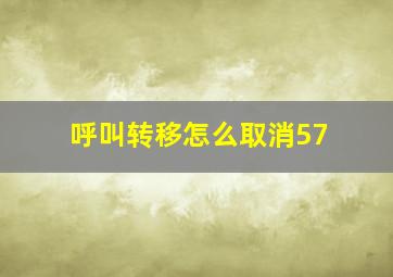 呼叫转移怎么取消57