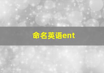 命名英语ent