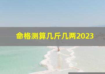 命格测算几斤几两2023