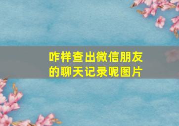 咋样查出微信朋友的聊天记录呢图片